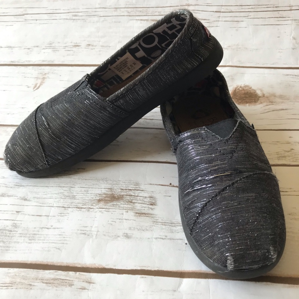 BOBS By Skechers Black Shimmer Slip-On Alpargatas